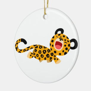 Cute Cartoon Facetious Leopard Ornament
