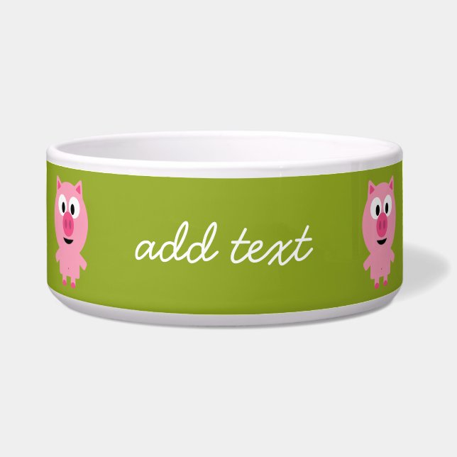 Cute Cartoon Farm Pig - Pink and Lime Green (Front)