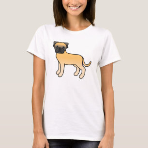 Cute Cartoon Fawn Bullmastiff Dog T-Shirt