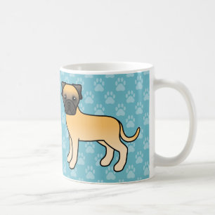 Cute Cartoon Fawn Bullmastiff Dogs Coffee Mug