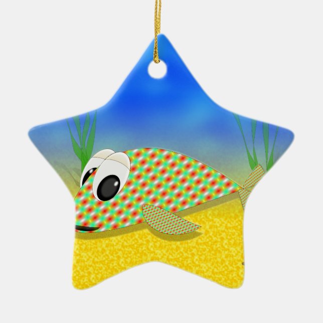 Cute Cartoon Fish Ceramic Tree Decoration (Front)
