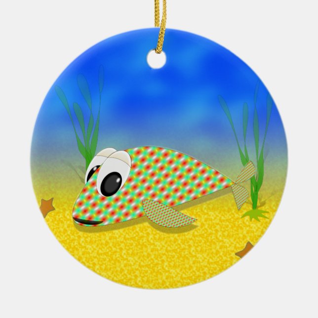 Cute Cartoon Fish Ceramic Tree Decoration (Front)