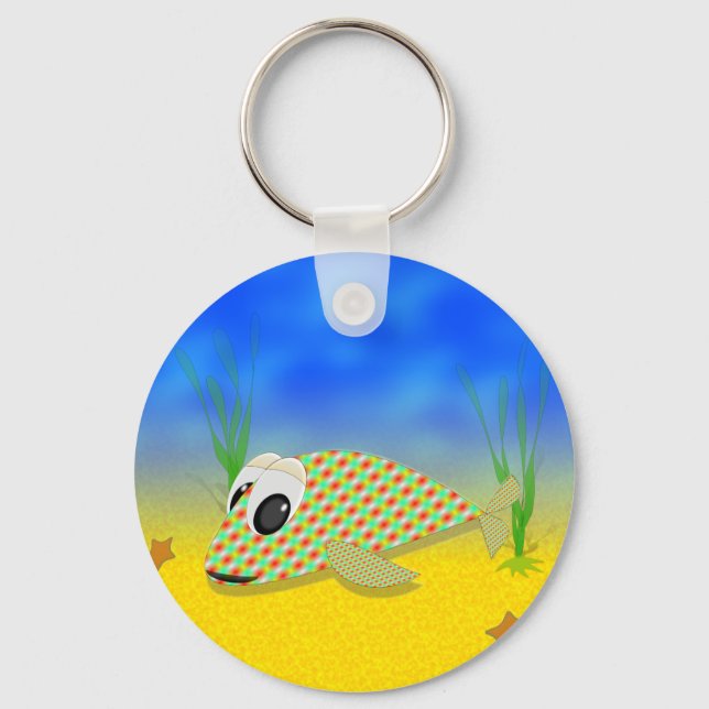 Cute Cartoon Fish Key Ring (Front)