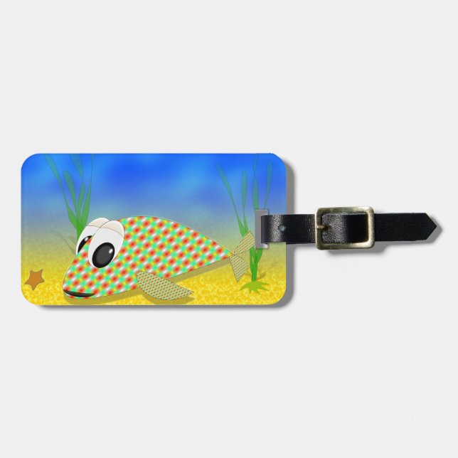 Cute Cartoon Fish Luggage Tag (Front Horizontal)