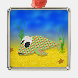 Cute Cartoon Fish Metal Ornament