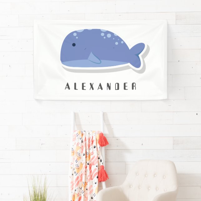 Cute cartoon flat sticker Whale Personalized  Banner (Insitu)