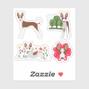 Cute Cartoon Floral Assorted Podenco Dog