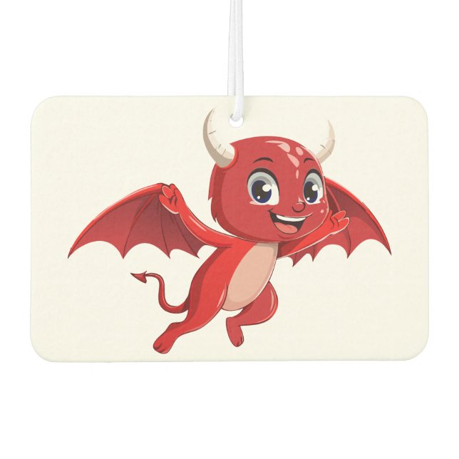 Cute cartoon flying devil car air freshener (Front)