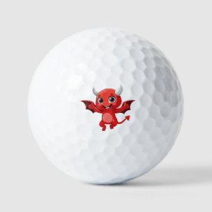 Cute cartoon flying devil golf balls