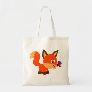 Cute Cartoon Fox And Butterfly Bag