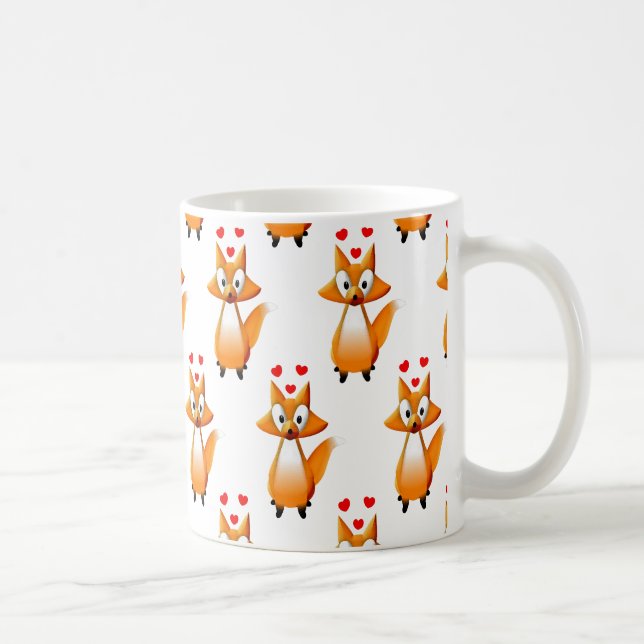 Cute Cartoon Fox Animal Pattern Coffee Mug (Right)
