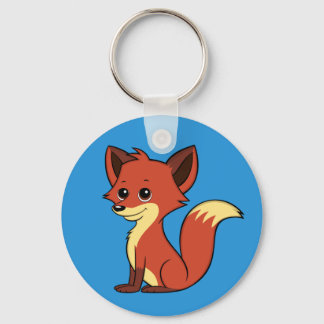 Cute Cartoon Fox Blue Keychain