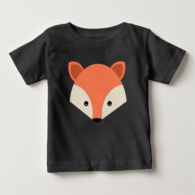 Cute Cartoon Fox Face Baby T-Shirt (Front)