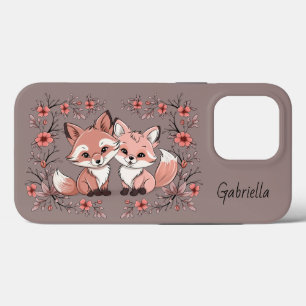 Cute Cartoon Fox Lovers Heart Valentine’s Day  iPhone 13 Pro Case