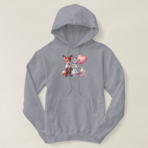 Cute cartoon foxes Valentine's day Hoodie