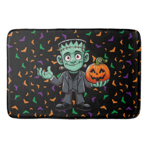 Cute, cartoon Frankenstein's monster Bath Mat