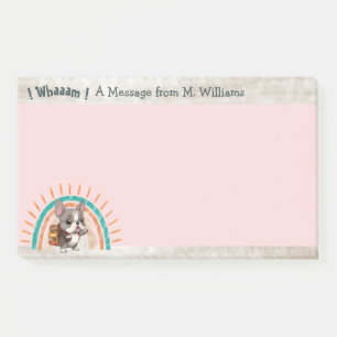 Cute Cartoon French Bulldog Back to School rainbow Post-it Notes