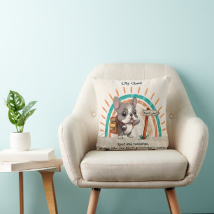 Cute Cartoon French Bulldog Back to School student Cushion