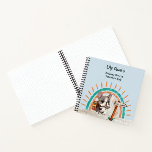 Cute Cartoon French Bulldog Back to School student Notebook