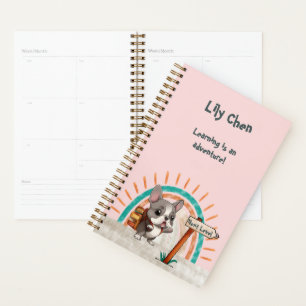 Cute Cartoon French Bulldog Back to School student Planner