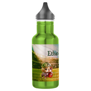 Cute Cartoon French bulldog quarterback Stadium 532 Ml Water Bottle