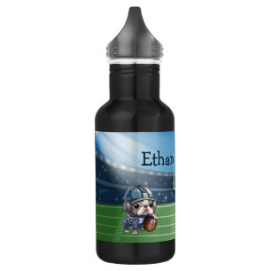 Cute Cartoon French bulldog quarterback Stadium 532 Ml Water Bottle