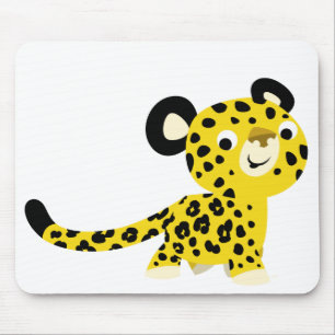 Cute Cartoon Friendly Leopard Mousepad