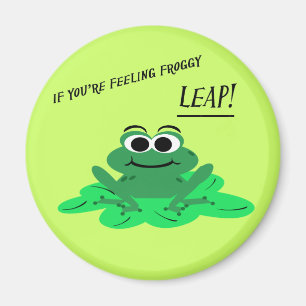 Cute Cartoon Frog Motivational Magnet