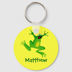 Cute Cartoon Frog Personalised Name Gift Key Ring