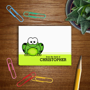 Cute Cartoon Frog Personalised Post-it Notes