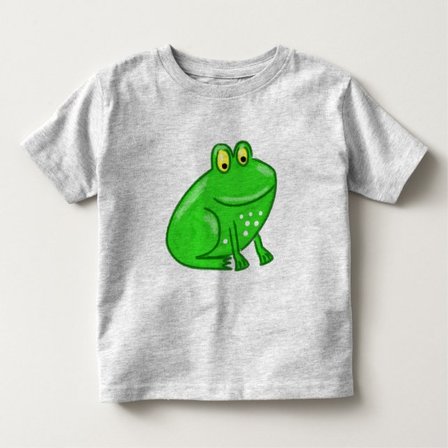 Cute Cartoon Frog Toddler T-Shirt (Front)