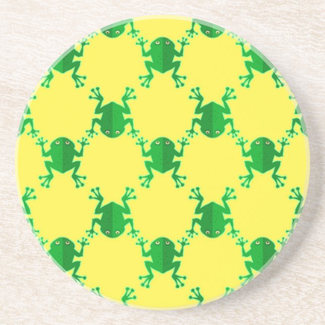 Cute Cartoon Frogs Coaster (Front)