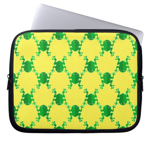 Cute Cartoon Frogs Laptop Sleeve (Front)