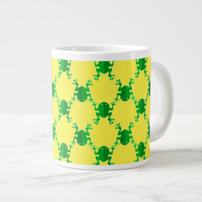 Cute Cartoon Frogs Large Coffee Mug (Front Right)