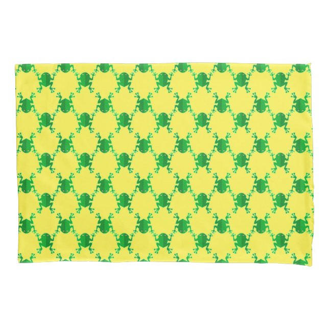Cute Cartoon Frogs Pillowcase (Front-Left)