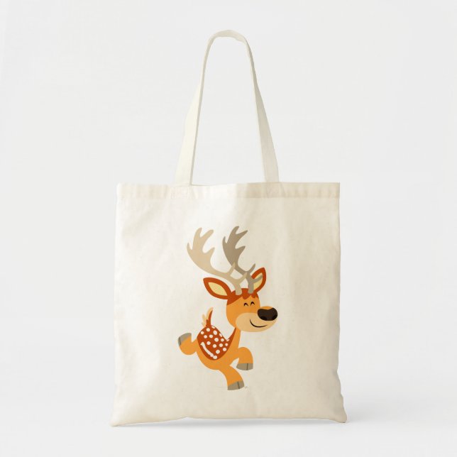 Cute Cartoon Gamboling Fallow Deer Bag (Front)