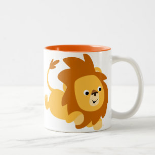Cute Cartoon Gamboling Lion Mug