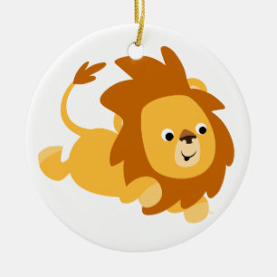 Cute Cartoon Gamboling Lion Ornament