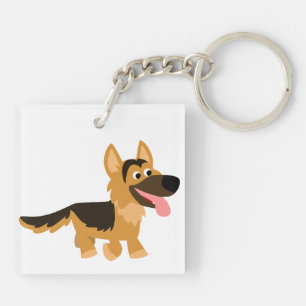 Cute Cartoon German Shepherd Dog Acrylic Keychain