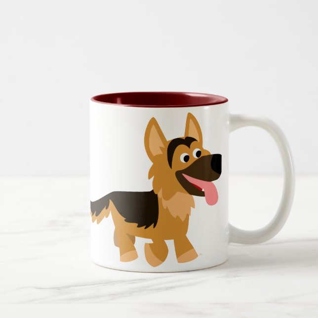 Cute Cartoon German Shepherd Dog  Mug (Right)