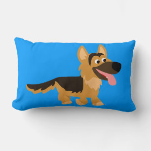 Cute Cartoon German Shepherd Dog Pillow