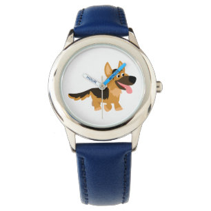 Cute Cartoon German Shepherd Dog Watch