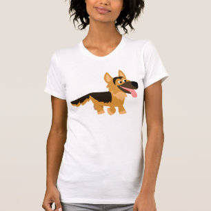 Cute Cartoon German Shepherd Dog Women T-Shirt