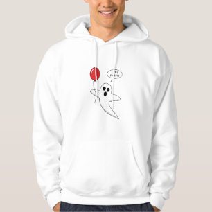 Cute Cartoon Ghost with Red Balloon Hoodie