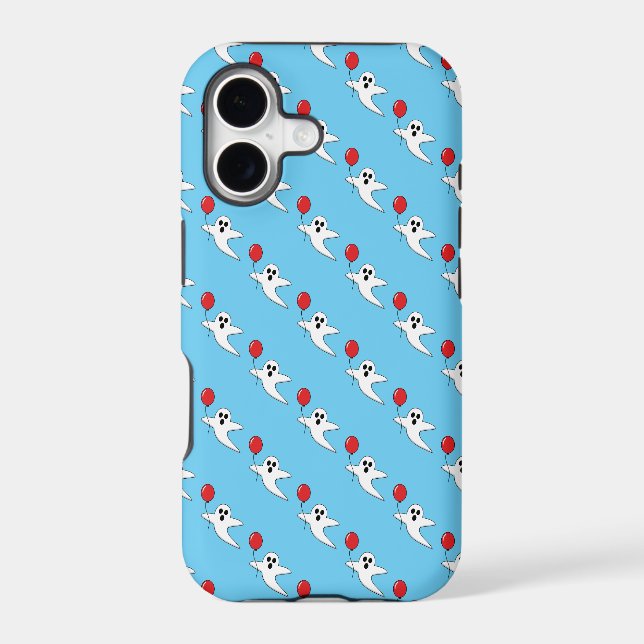 Cute Cartoon Ghost with Red Balloon Pattern (Back)