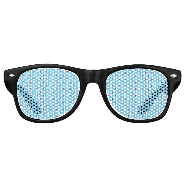 Cute Cartoon Ghost with Red Balloon Pattern Retro Sunglasses (Front)