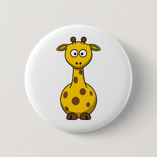 Cute Cartoon Giraffe 6 Cm Round Badge (Front)