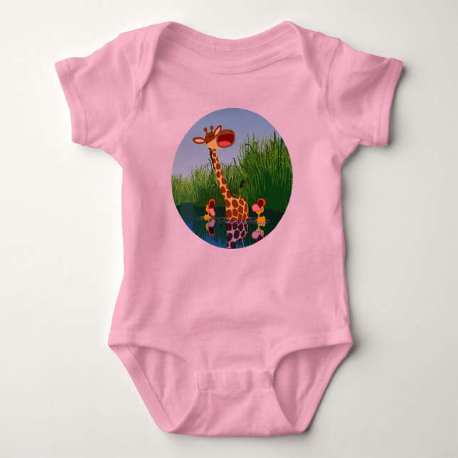 Cute Cartoon Giraffe and Ducklings Baby Creeper (Front)