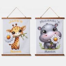 Cute Cartoon Giraffe and Hippo Child Room