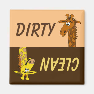 Cute Cartoon Giraffe Dirty Clean Dishwasher Magnet